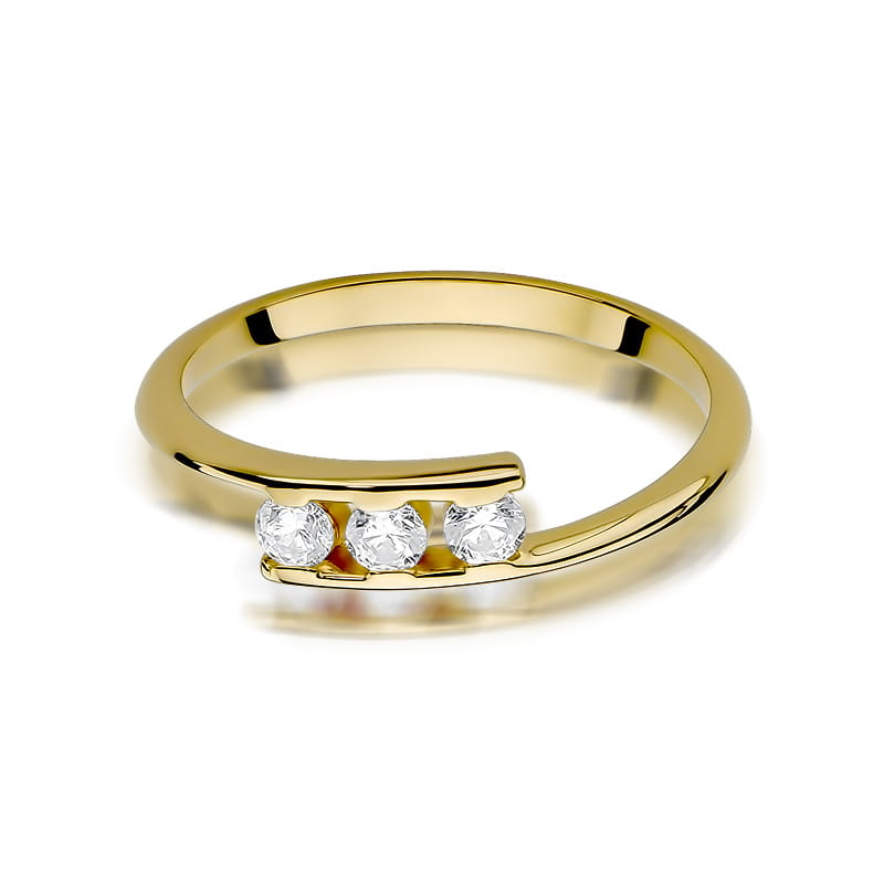 Prsteň W378 s diamantmi, žlté zlato Au 585/1000 - 1