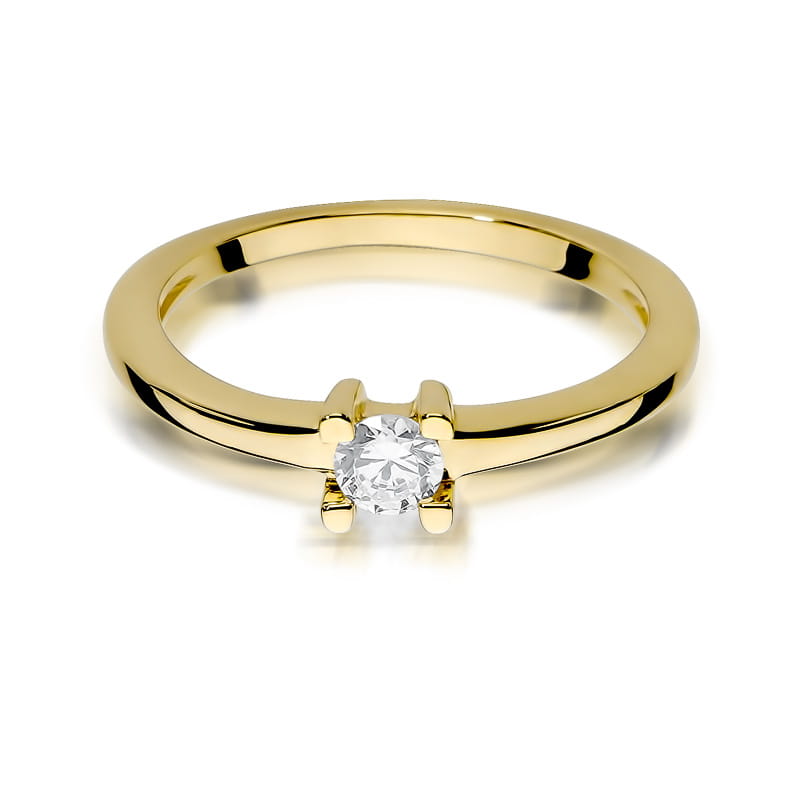 W379 Diamantový prsteň 0,23ct žlté zlato Au 585/1000 - 1
