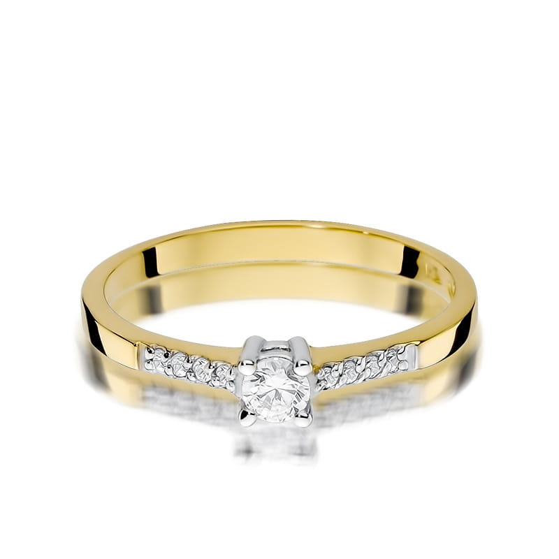 W382 Diamantový prsteň 0,15ct žlté zlato Au 585/1000 - 1