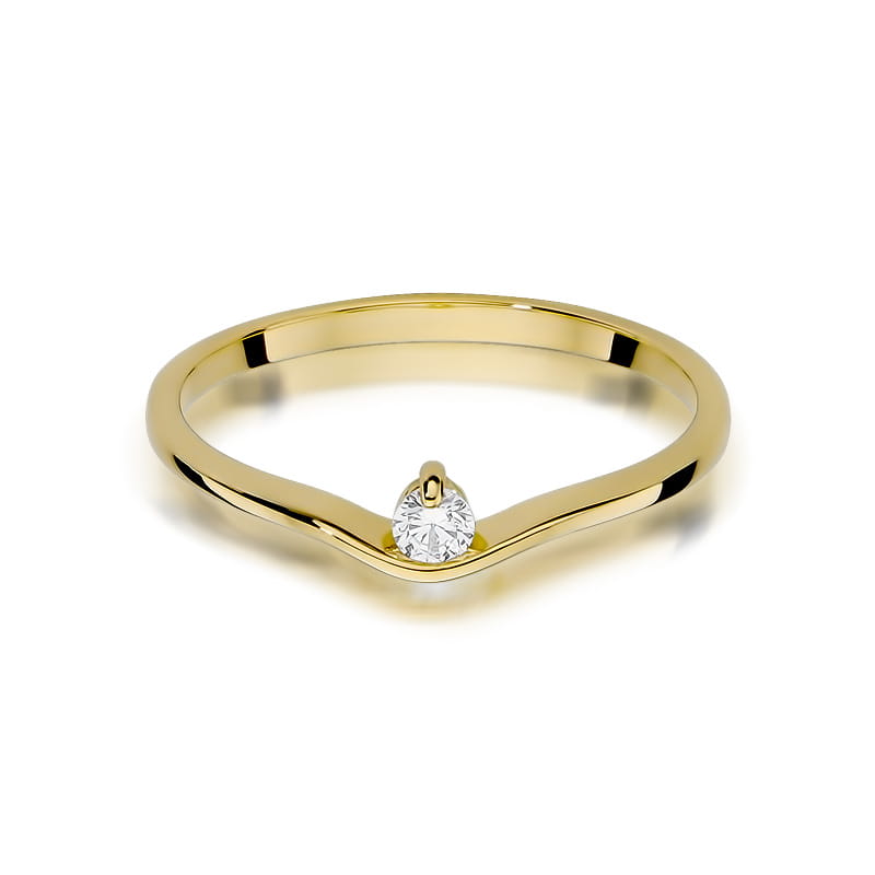 W385 Diamantový prsteň 0,09ct žlté zlato Au 585/1000 - 1