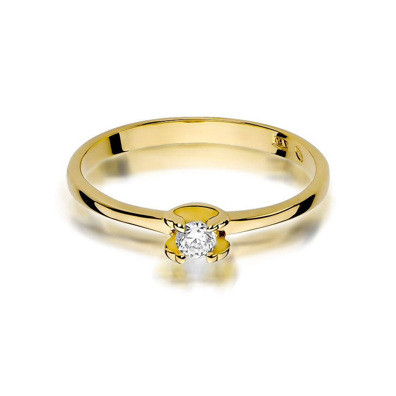 W386 Diamantový prsteň 0,09ct žlté zlato Au 585/1000 - 1