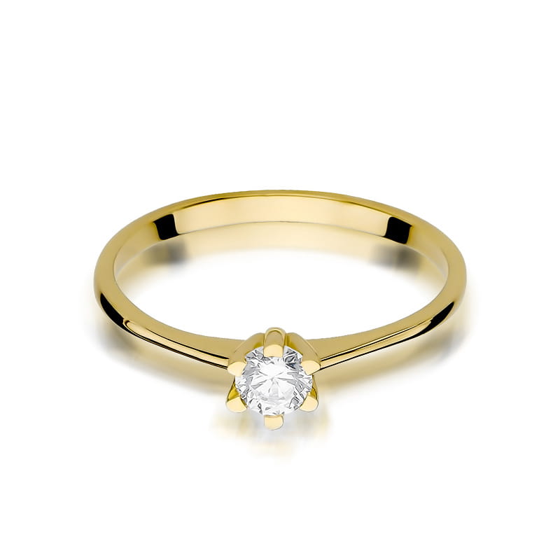 W387 Diamantový prsteň 0,23ct žlté zlato Au 585/1000 - 1