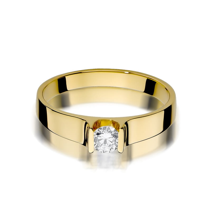 W388 Diamantový prsteň 0,23ct žlté zlato Au 585/1000 - 1