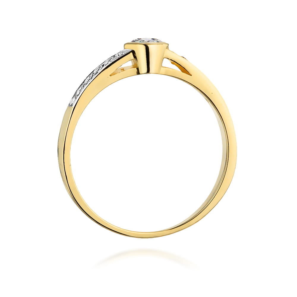 W389 Diamantový prsteň 0,15ct žlté zlato Au 585/1000 - 2