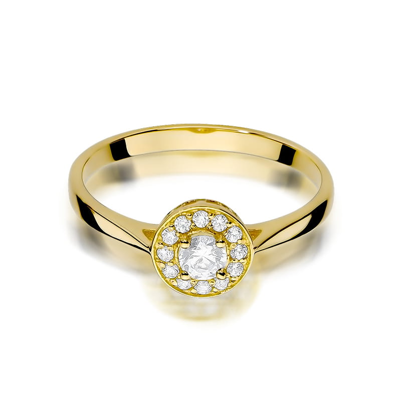 W390 Diamantový prsteň 0,15ct žlté zlato Au 585/1000 - 1