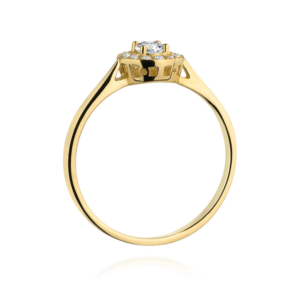 W390 Diamantový prsteň 0,15ct žlté zlato Au 585/1000 - 2