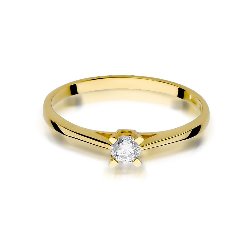 W392 Diamantový prsteň 0,15ct žlté zlato Au 585/1000 - 1