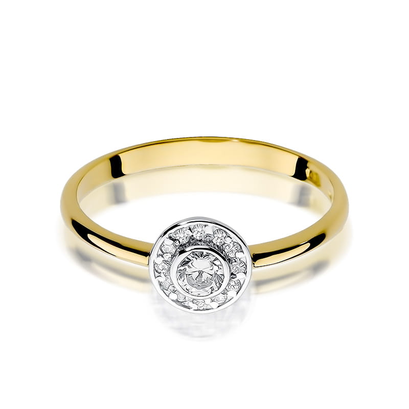W393 Diamantový prsteň 0,15ct žlté zlato Au 585/1000 - 1