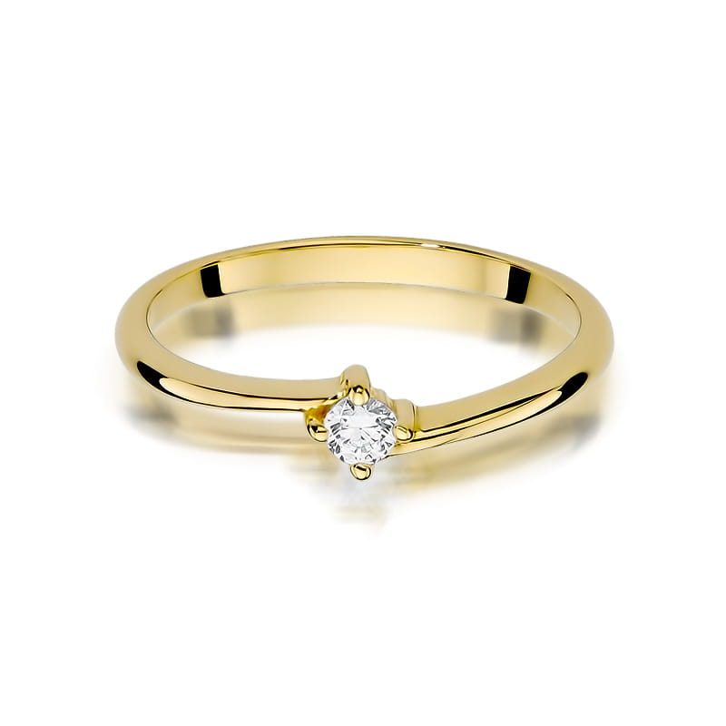 W395 Diamantový prsteň 0,09ct žlté zlato Au 585/1000 - 1