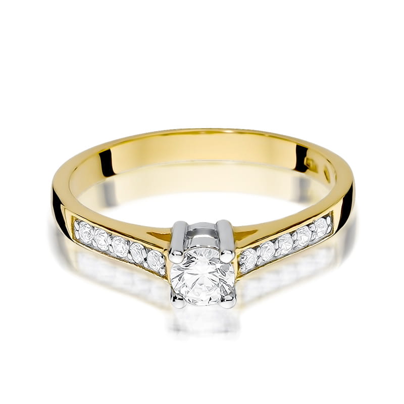 W398 Diamantový prsteň 0,28ct žlté zlato Au 585/1000 - 1