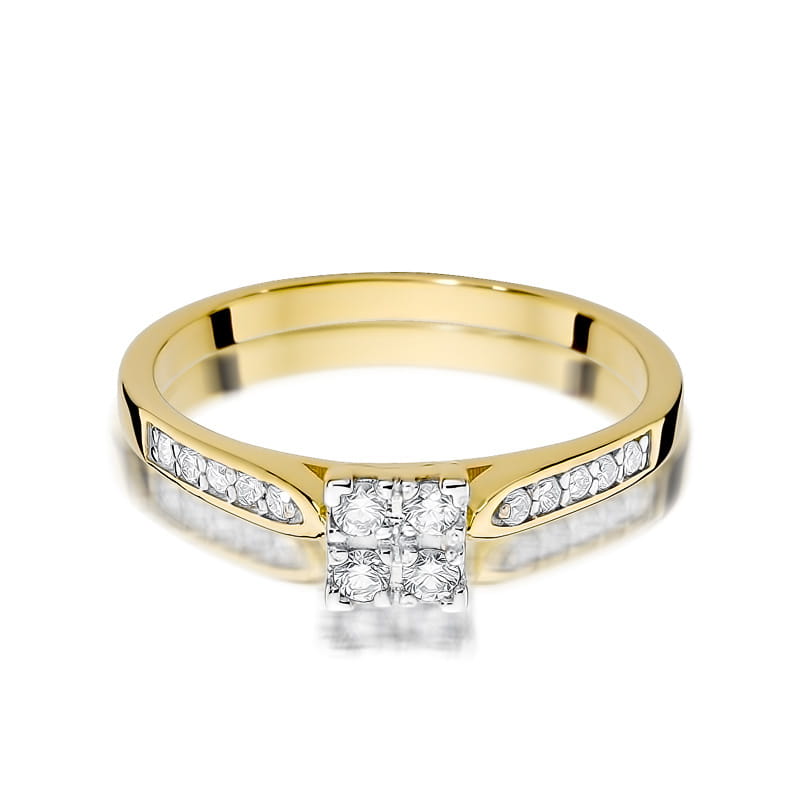 Prsteň W402 s diamantmi, žlté zlato Au 585/1000 - 1