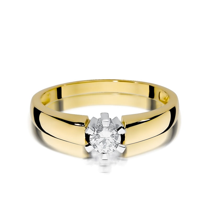 W405 Diamantový prsteň 0,23ct žlté zlato Au 585/1000 - 1