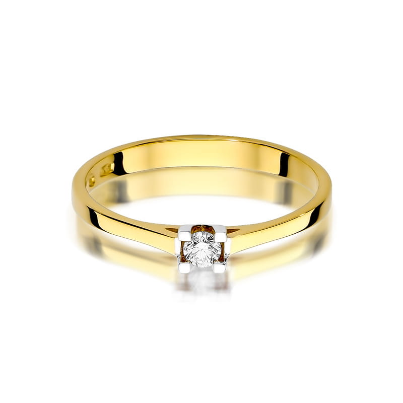 W407 Diamantový prsteň 0,09ct žlté zlato Au 585/1000 - 1