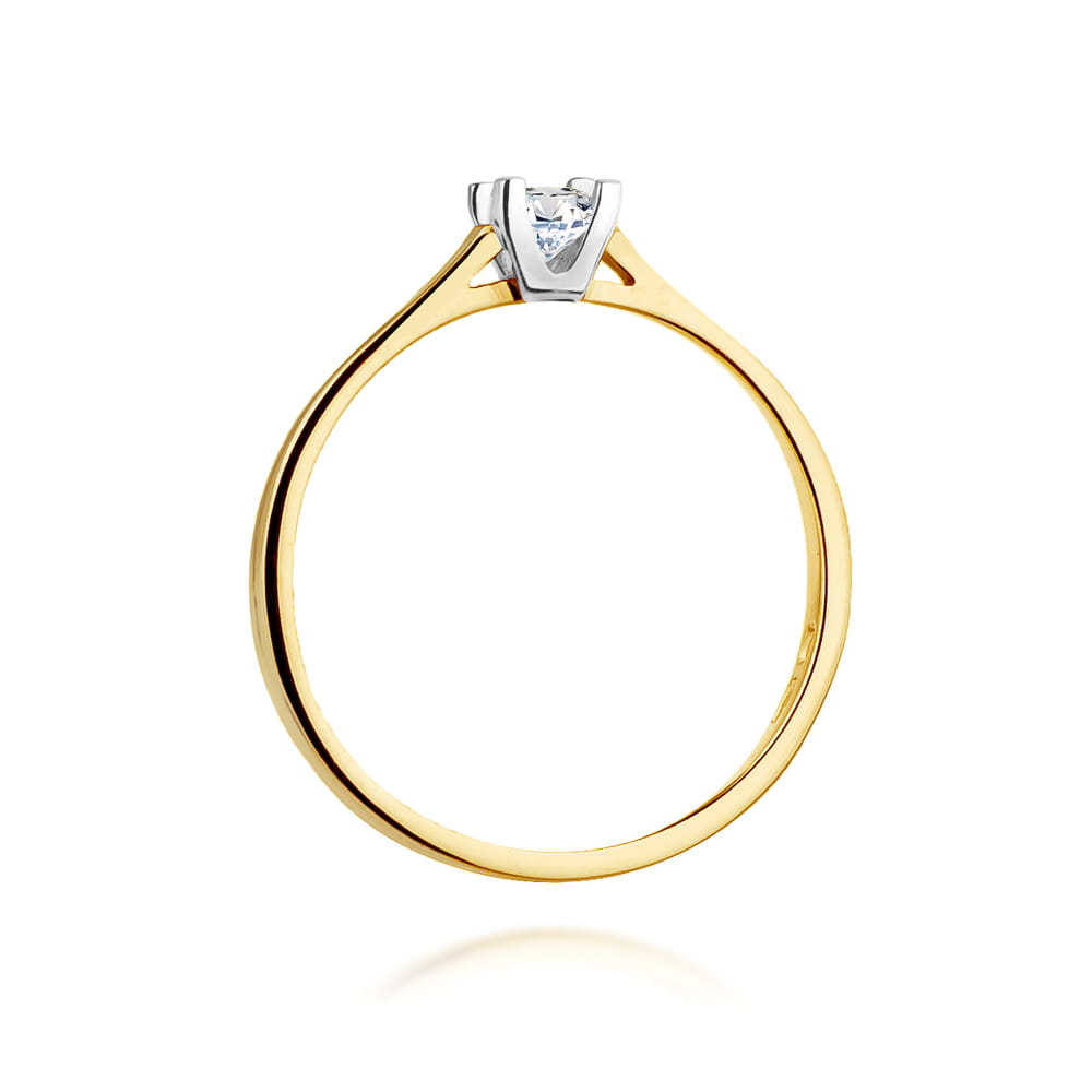 W407 Diamantový prsteň 0,09ct žlté zlato Au 585/1000 - 2