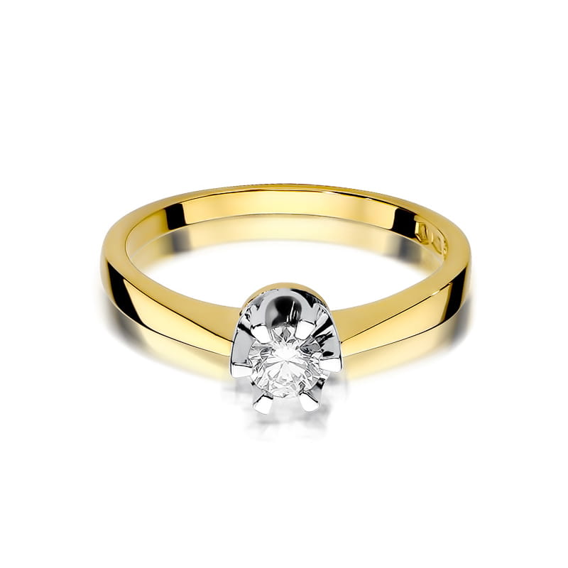 W408 Diamantový prsteň 0,25ct žlté zlato Au 585/1000 - 1