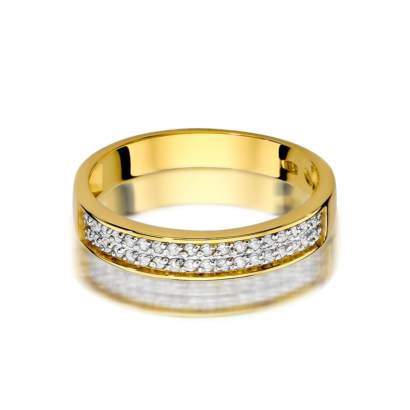 Prsteň W410 s diamantmi, žlté zlato Au 585/1000 - 1