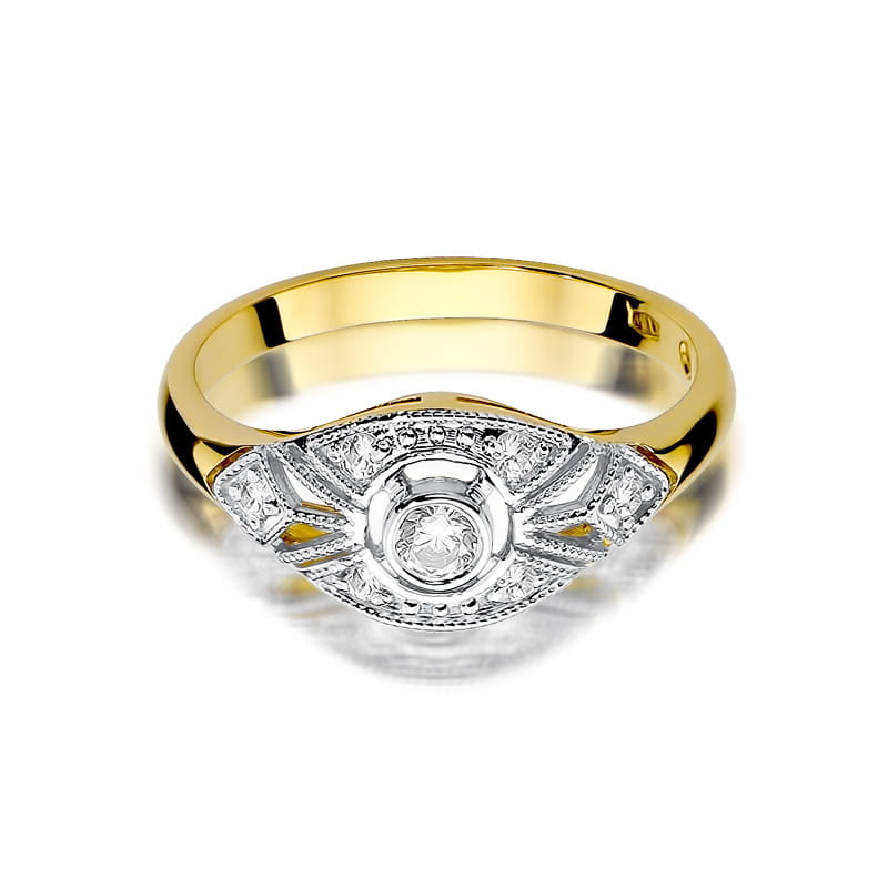 W413 Diamantový prsteň 0,10ct žlté zlato Au 585/1000 - 1