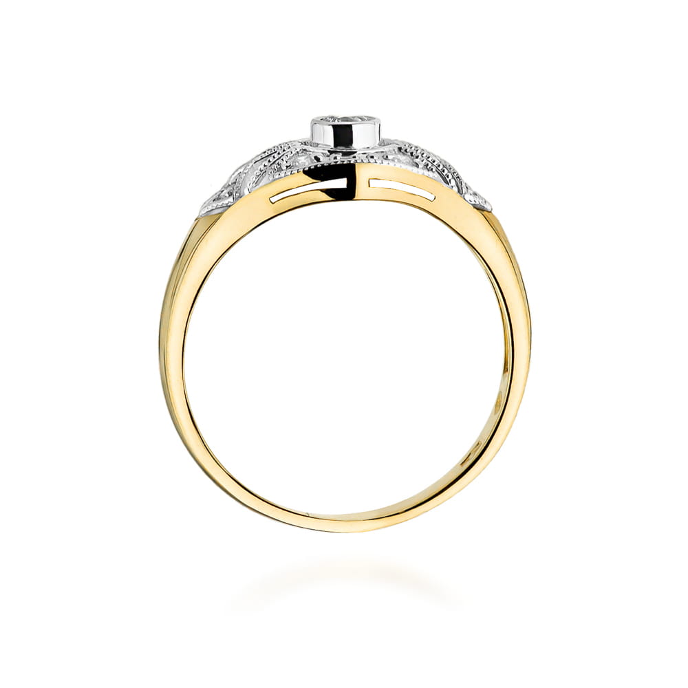 W413 Diamantový prsteň 0,10ct žlté zlato Au 585/1000 - 2