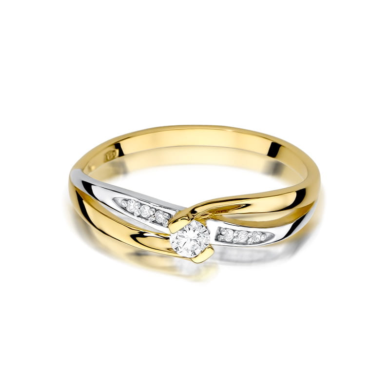 W415 Diamantový prsteň 0,10ct žlté zlato Au 585/1000 - 1