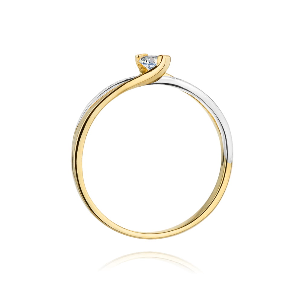 W415 Diamantový prsteň 0,10ct žlté zlato Au 585/1000 - 2