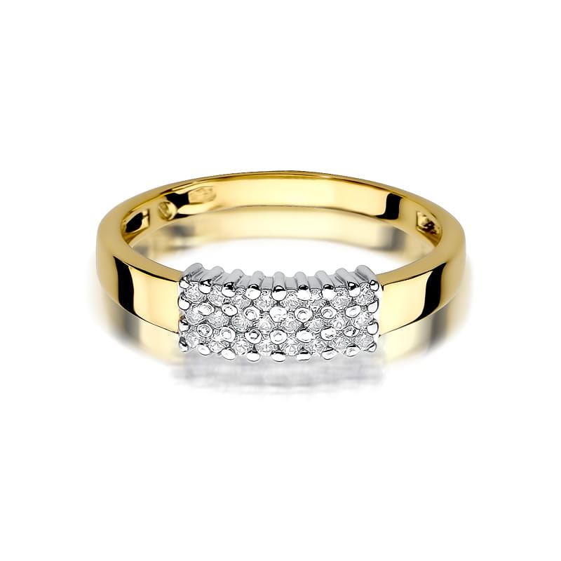 Prsteň W418 s diamantmi, žlté zlato Au 585/1000 - 1