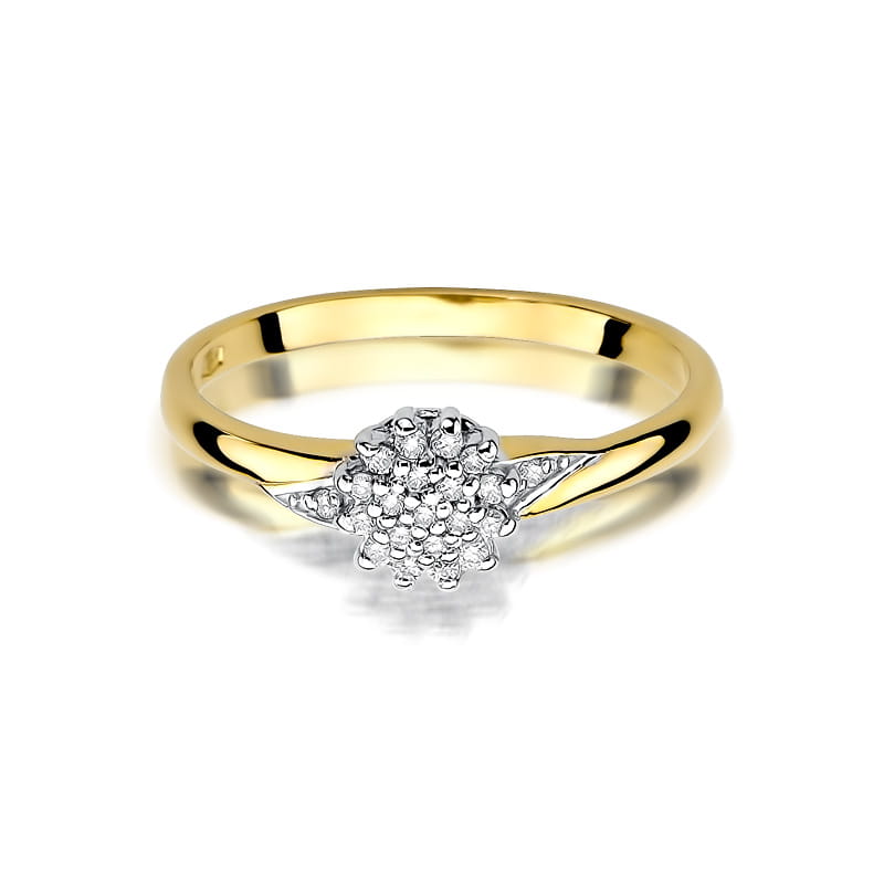 Prsteň W419 s diamantmi, žlté zlato Au 585/1000 - 1