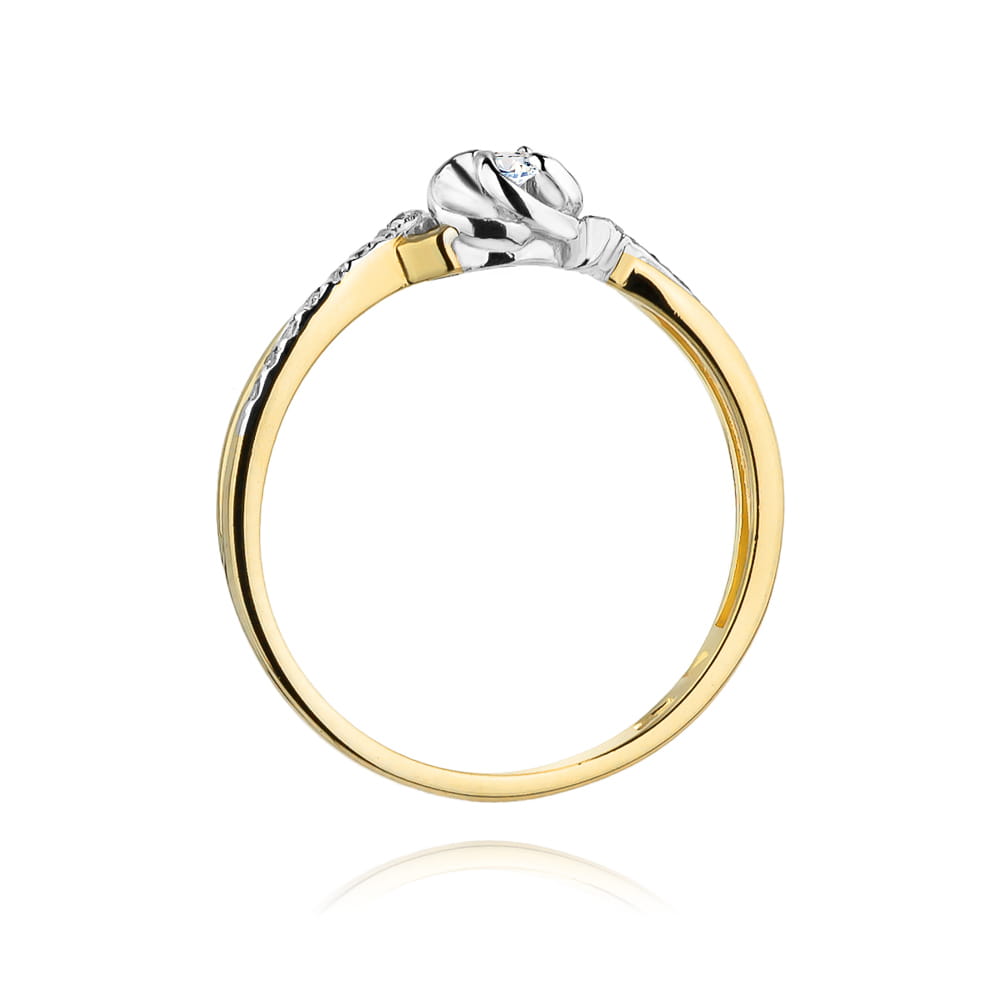 W420 Diamantový prsteň 0,04ct žlté zlato Au 585/1000 - 2