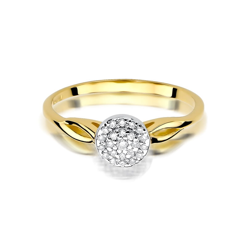 Prsteň W421 s diamantmi, žlté zlato Au 585/1000 - 1