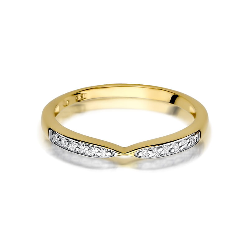 Prsteň W425 s diamantmi, žlté zlato Au 585/1000 - 1