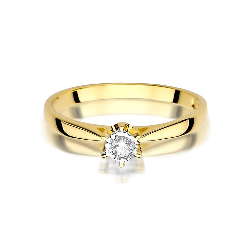 W426 Diamantový prsteň 0,05ct žlté zlato Au 585/1000 - 1