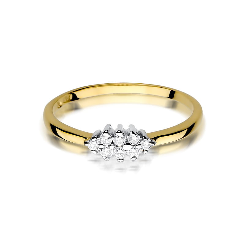 Prsteň W427 s diamantmi, žlté zlato Au 585/1000 - 1