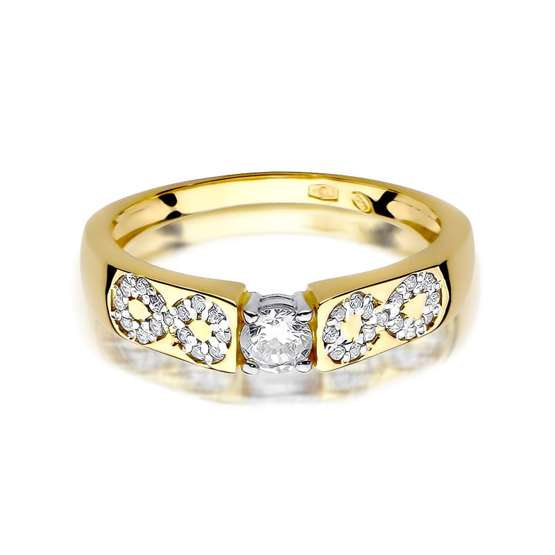 W431 Diamantový prsteň 0,20ct žlté zlato Au 585/1000 - 1