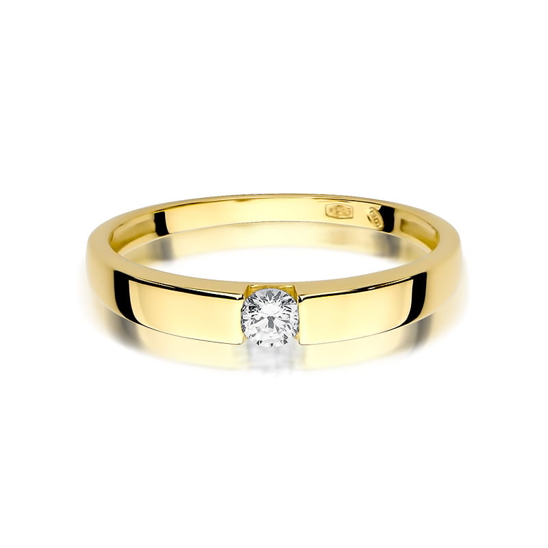 W432 Diamantový prsteň 0,12ct žlté zlato Au 585/1000 - 1
