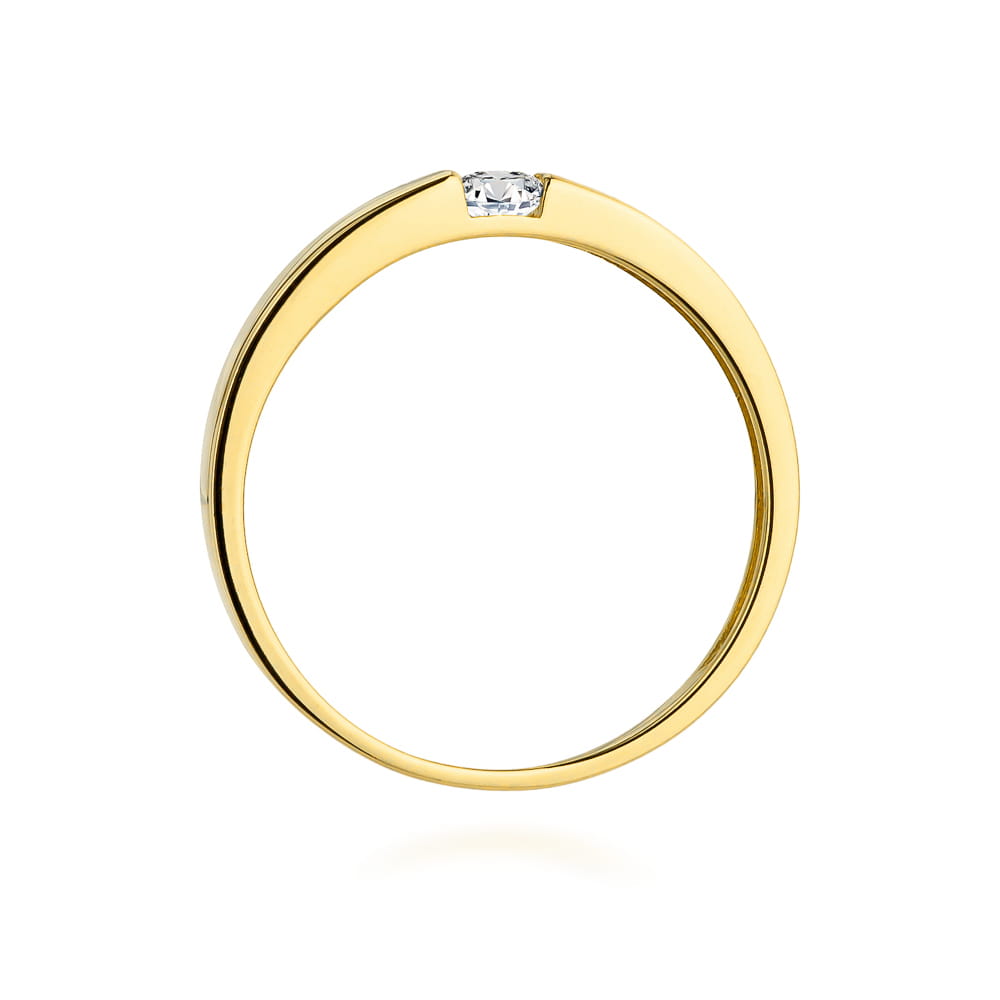 W432 Diamantový prsteň 0,12ct žlté zlato Au 585/1000 - 2