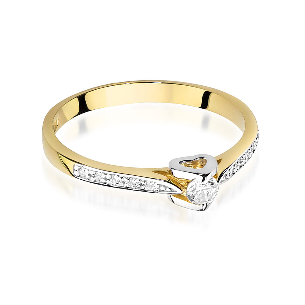 W435 Diamantový prsteň 0,10ct žlté zlato Au 585/1000 - 1