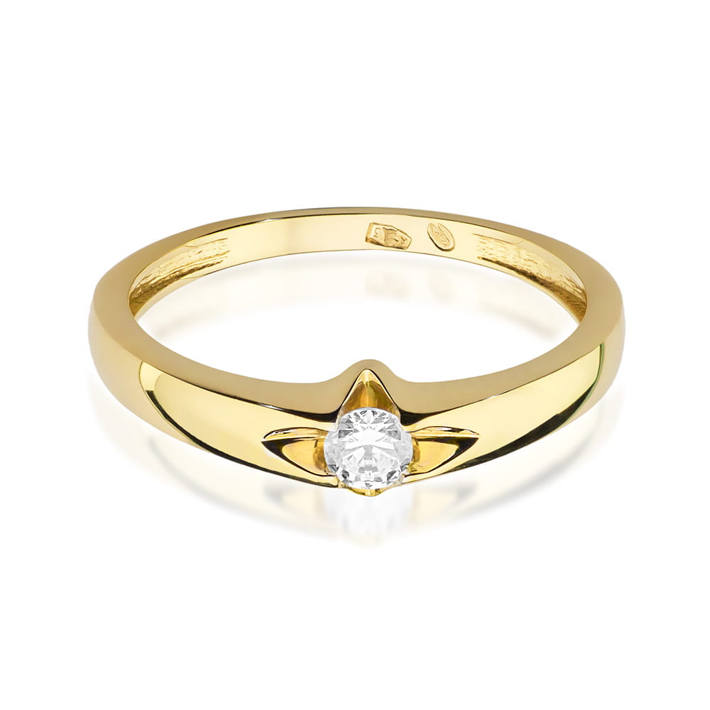 W436 Diamantový prsteň 0,12ct žlté zlato Au 585/1000 - 1