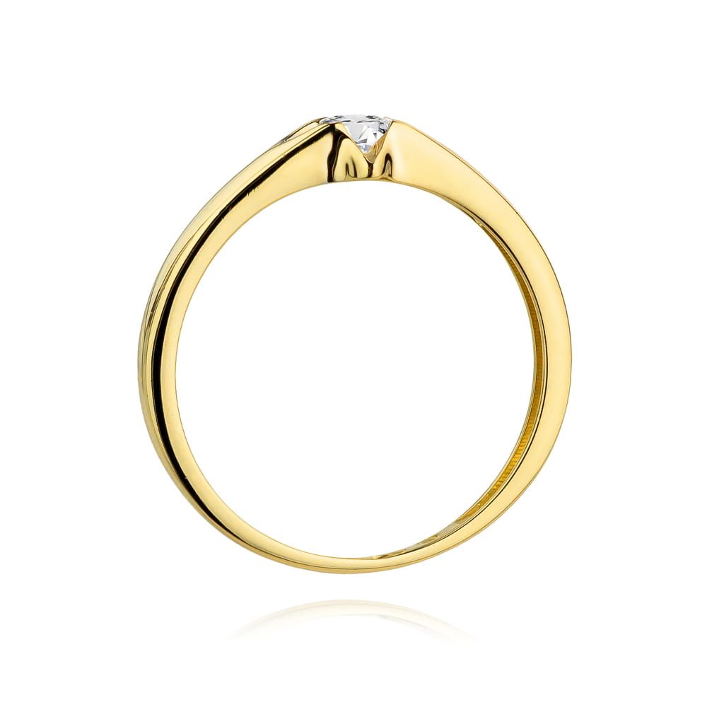 W436 Diamantový prsteň 0,12ct žlté zlato Au 585/1000 - 2