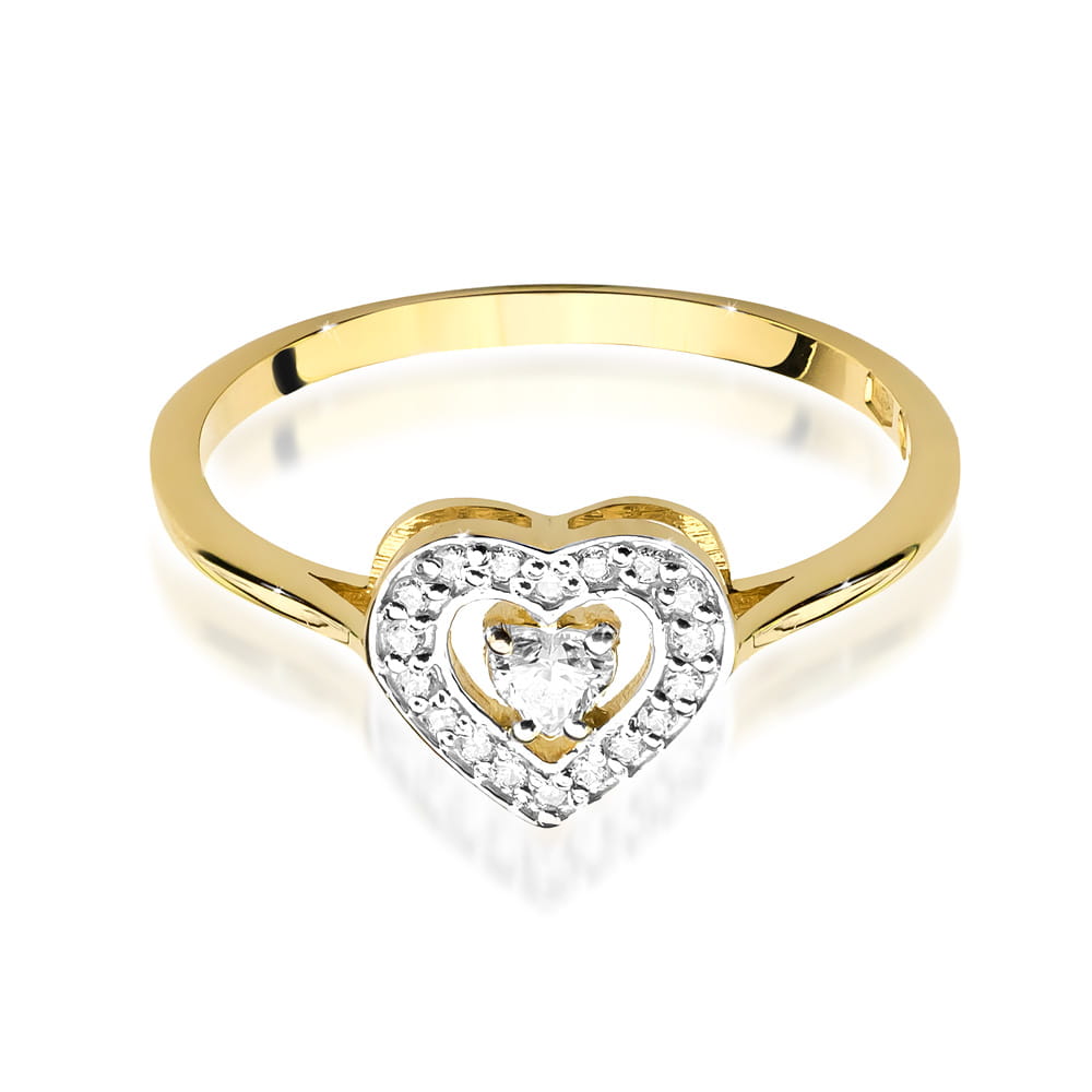 W442 Diamantový prsteň 0,10ct žlté zlato Au 585/1000 - 1