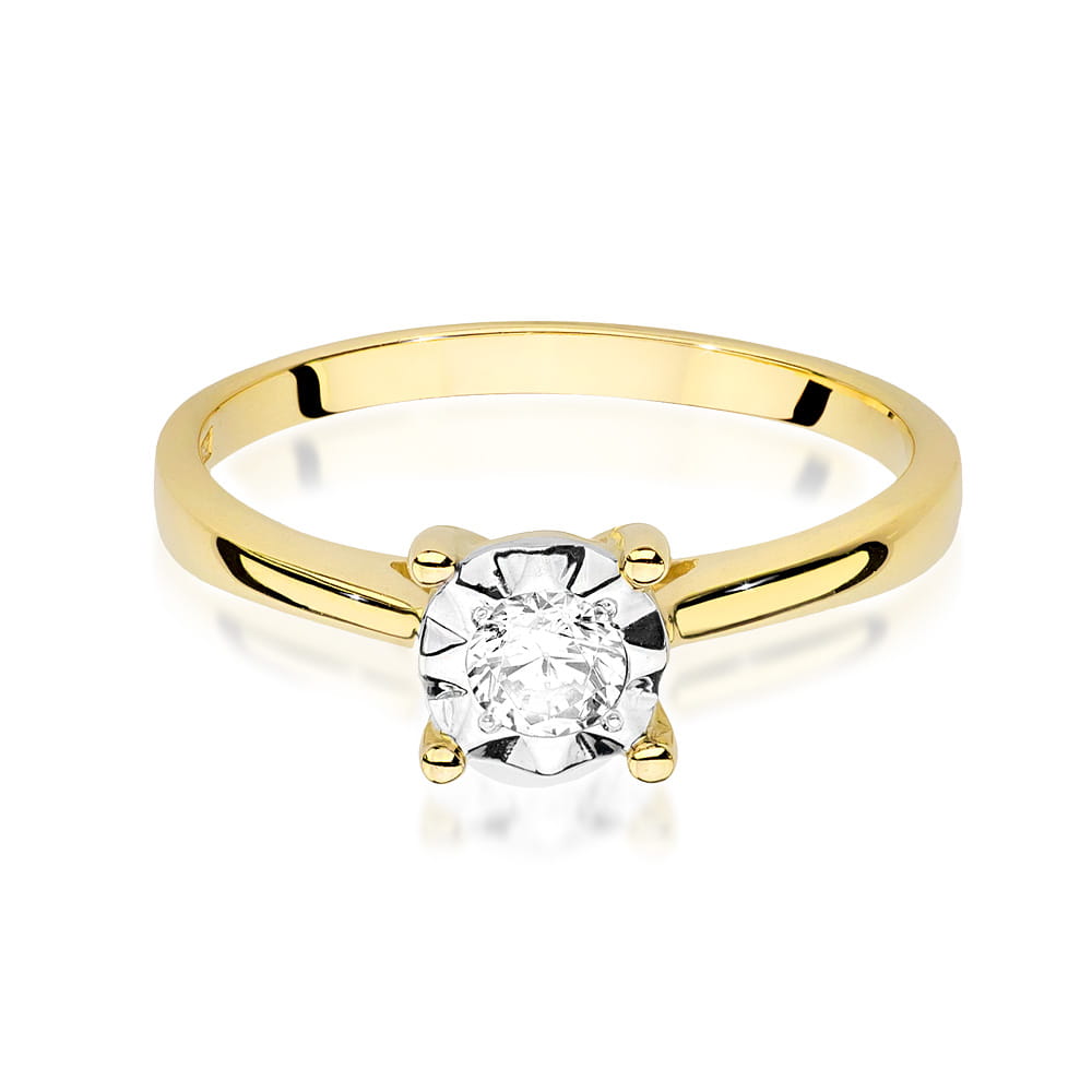 W447 Diamantový prsteň 0,20ct žlté zlato Au 585/1000 - 1