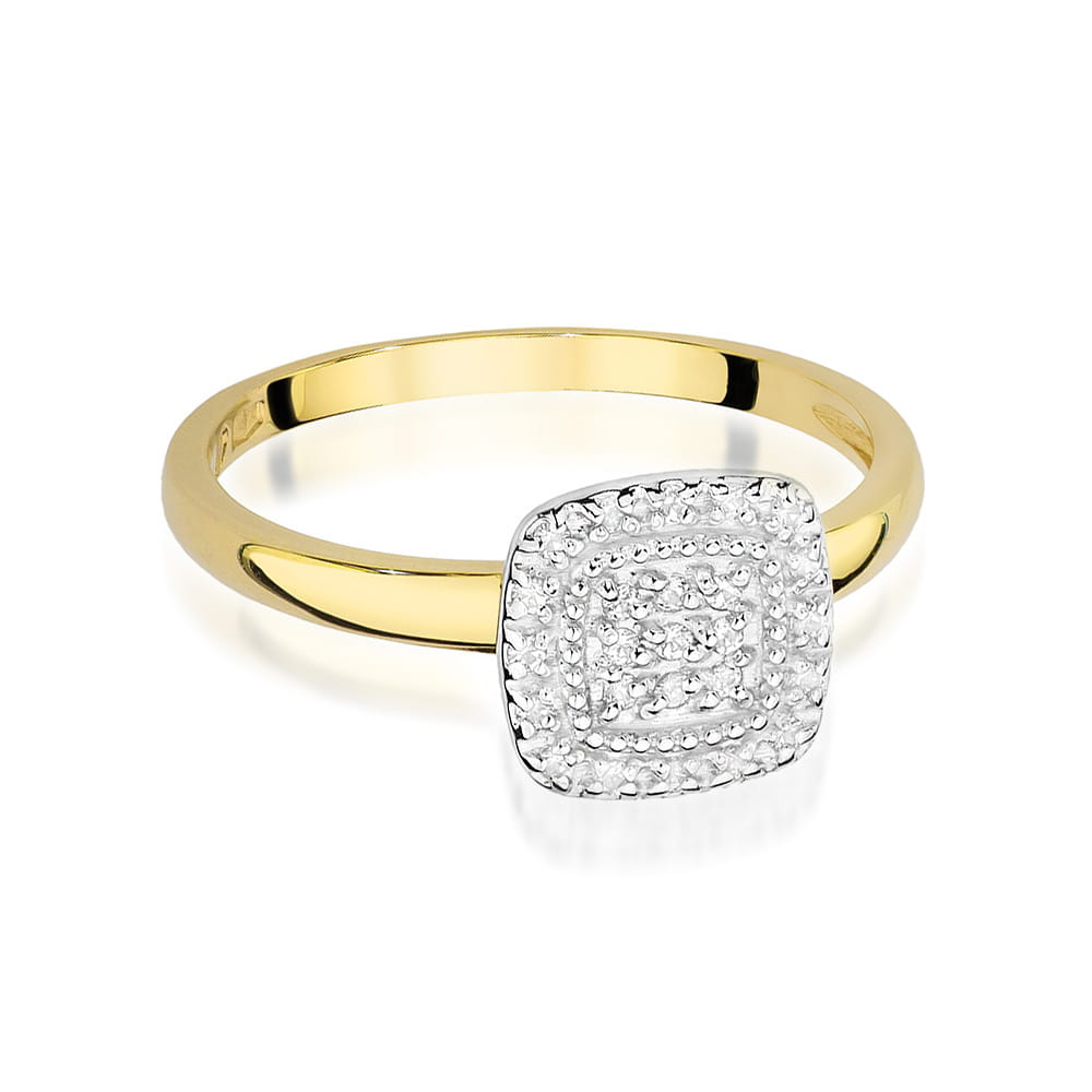 Prsteň W448 s diamantmi, žlté zlato Au 585/1000 - 1
