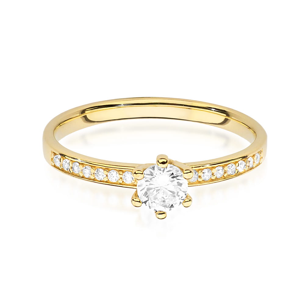 W459B Diamantový prsteň 0,25ct žlté zlato Au 585/1000 - 1