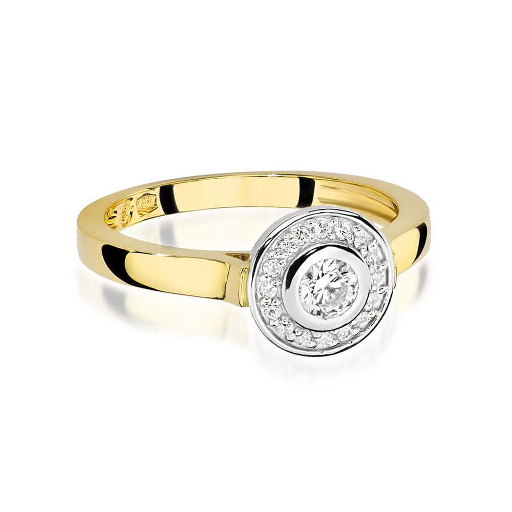 W460B Diamantový prsteň 0,15ct žlté zlato Au 585/1000 - 1