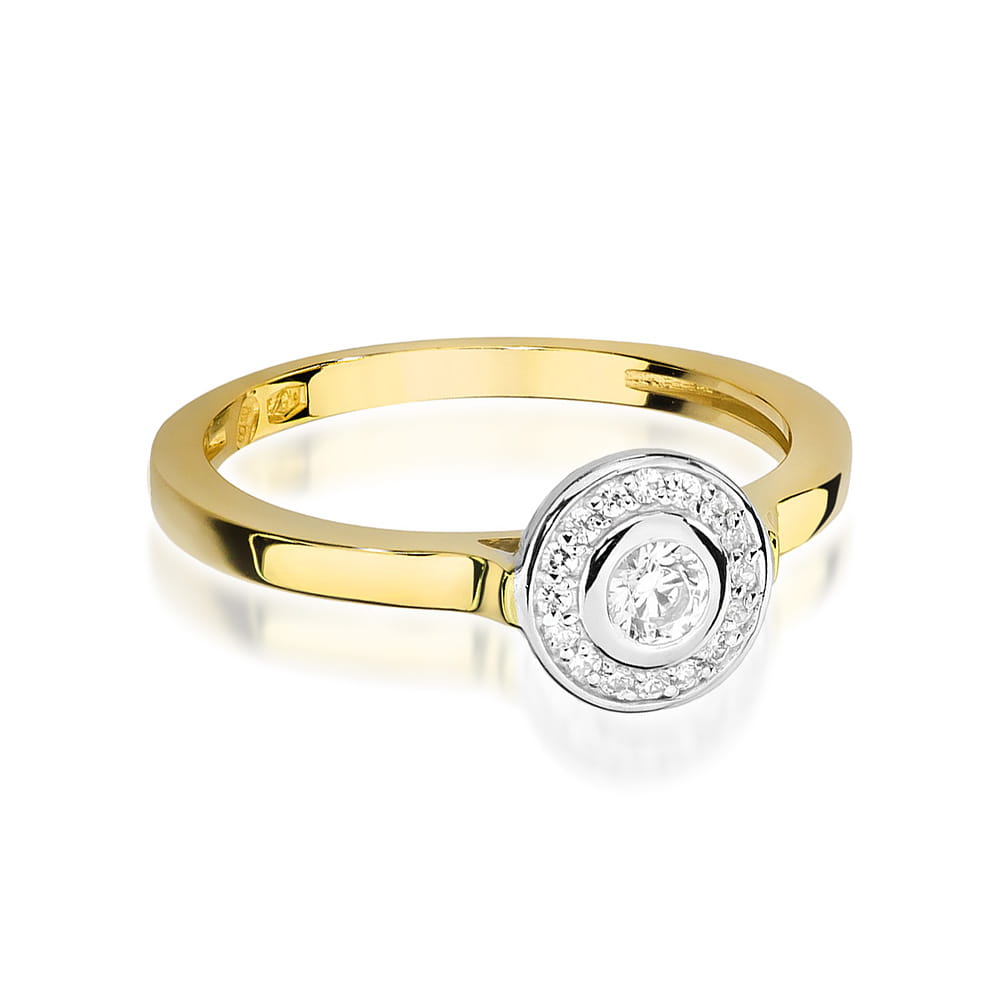 W460 Diamantový prsteň 0,12ct žlté zlato Au 585/1000 - 1