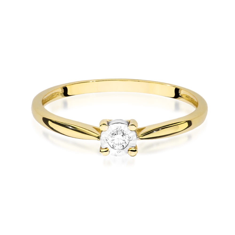 W461 Diamantový prsteň 0,08ct žlté zlato Au 585/1000 - 1