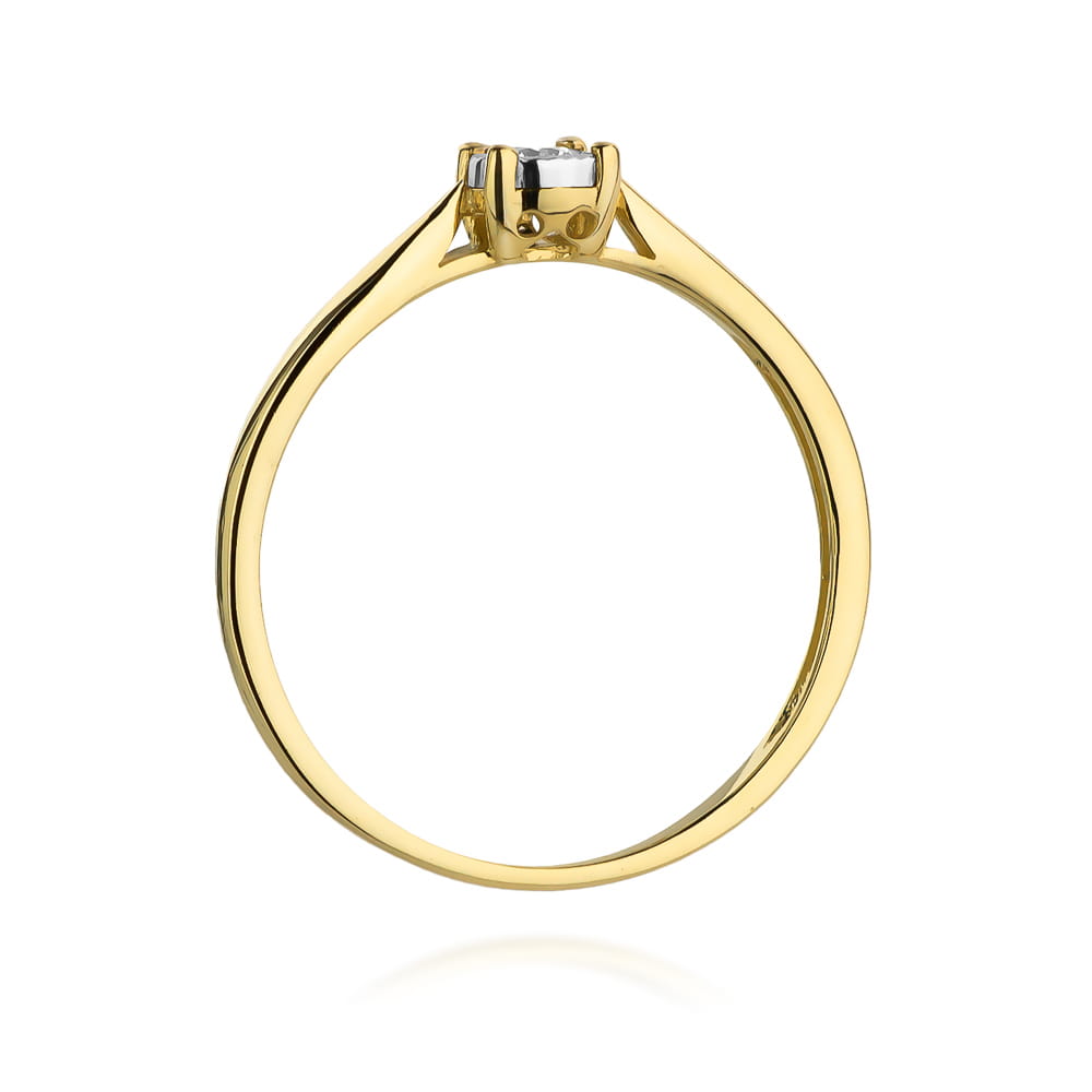 W461 Diamantový prsteň 0,08ct žlté zlato Au 585/1000 - 2