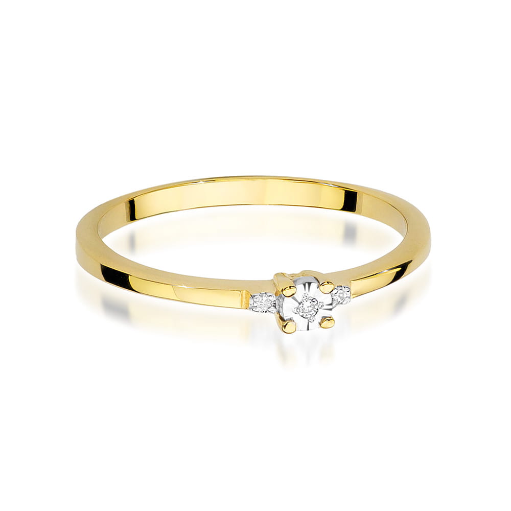 Prsteň W0464 Diamant 0,01ct žlté zlato Au 585/1000 - 1