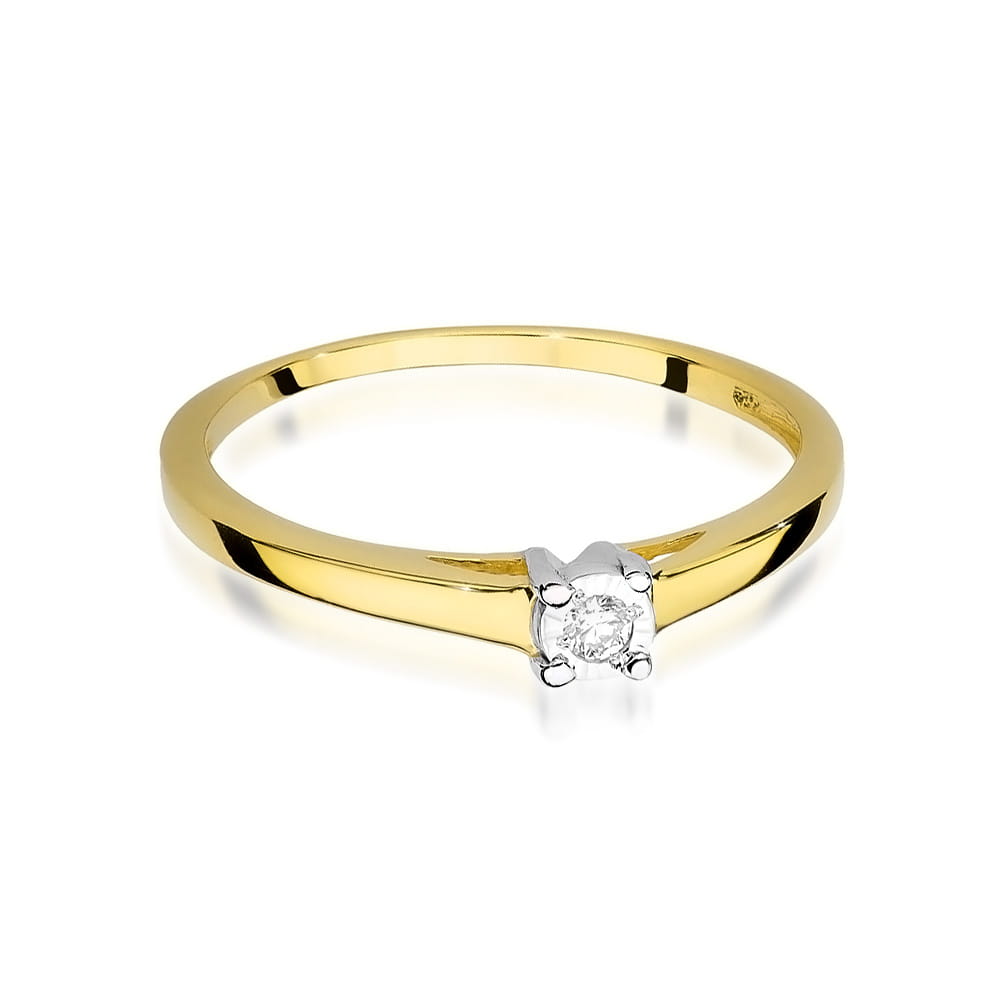 W471 Diamantový prsteň 0,03ct žlté zlato Au 585/1000 - 1