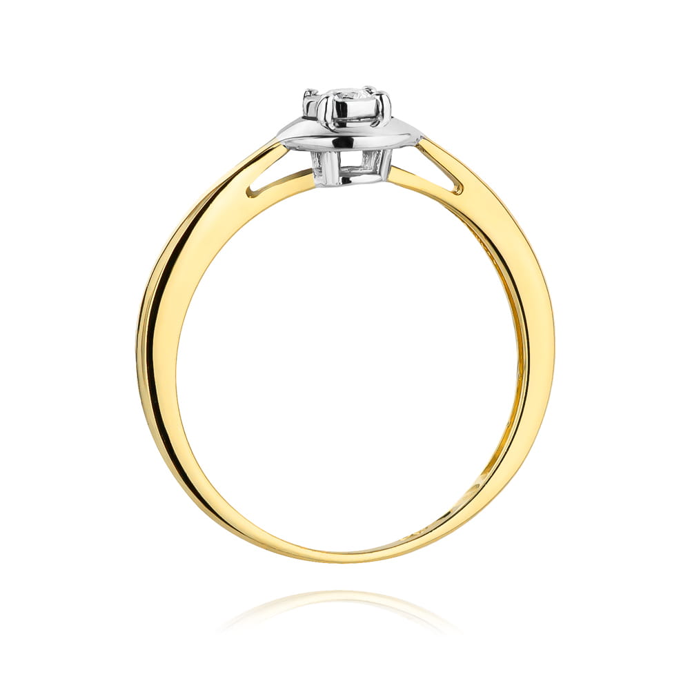 W472 Diamantový prsteň 0,08ct žlté zlato Au 585/1000 - 2