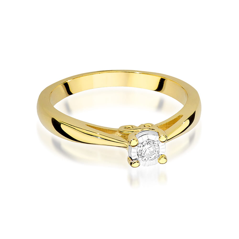 W475 Diamantový prsteň 0,08ct žlté zlato Au 585/1000 - 1