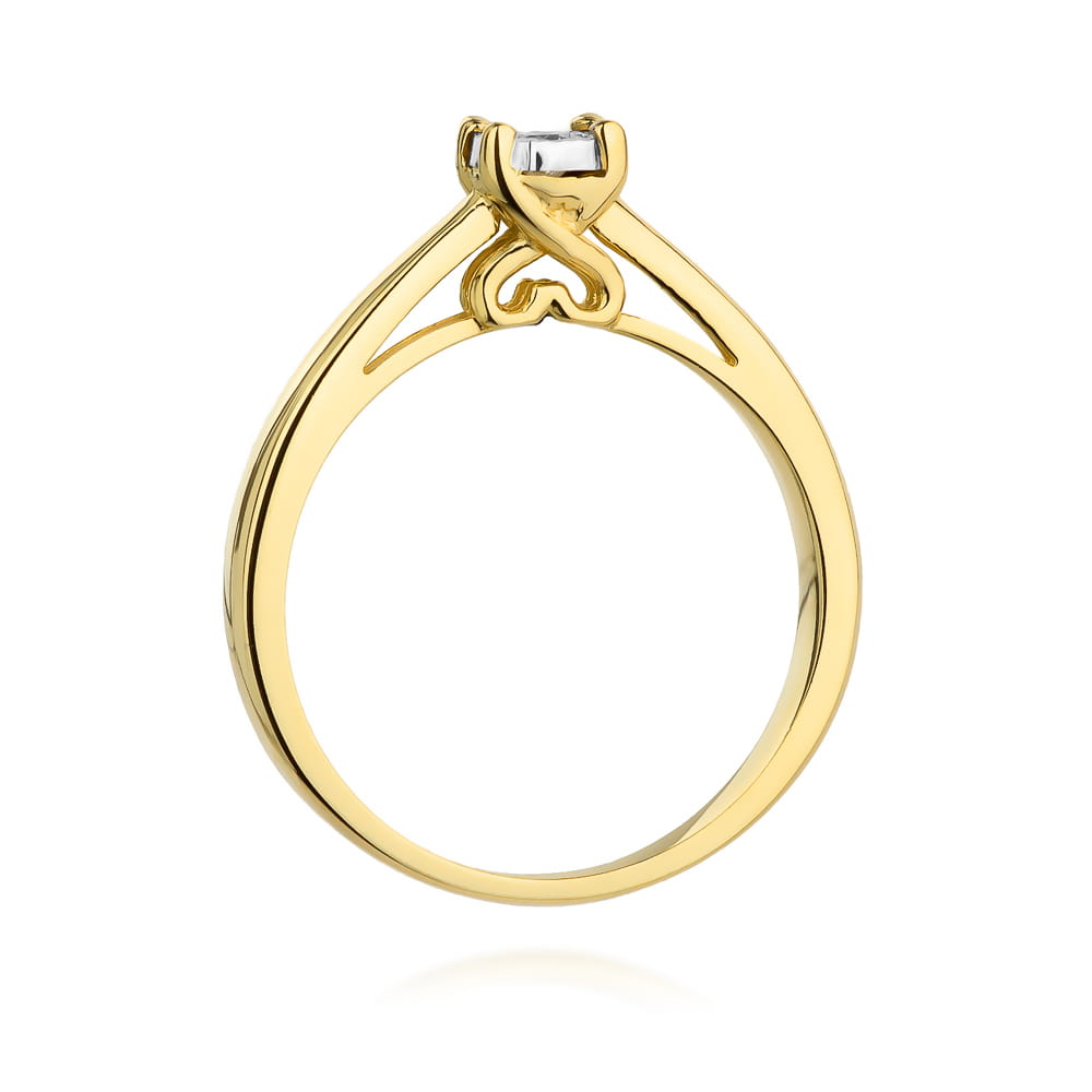 W475 Diamantový prsteň 0,08ct žlté zlato Au 585/1000 - 2